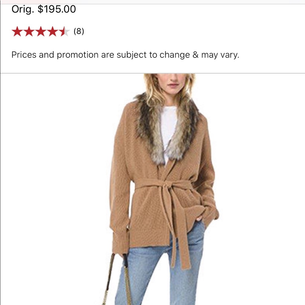 Fur beige mk sweater cardigan